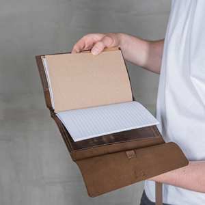 Couverture de carnet en cuir pour affaires, étui pour journal d'écriture, support rechargeable, fournitures de bureau NBC-0112 - Product Image 3