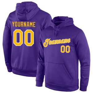 Sudadera con Capucha Personalizada en Morado, Dorado y Blanco, Estilo Baloncesto, Sudadera de Felpa, Ropa Deportiva Informal para Equipo - Product Image 1