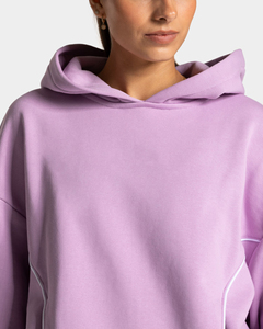 เสื้อฮู้ดดี้โอเวอร์ไซส์สีชมพูออร์คิดสำหรับผู้หญิง ขายส่ง – เสื้อสเวตเชิ้ตผ้าฝ้ายฟลีซพรีเมียม สไตล์สตรีทแวร์ลำลอง - Product Image 3