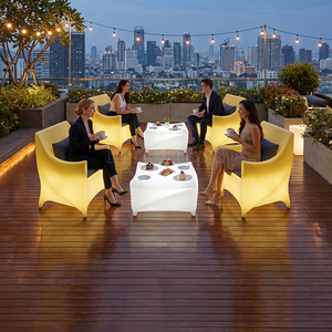 Ensemble table et chaises LED modernes, meubles lumineux, sièges <span class=keywords><strong>de</strong></span> salon pour événements extérieurs, meubles lumineux RGB pour mariage, fête, hôtel, <span class=keywords><strong>bar</strong></span> - Product Image 1