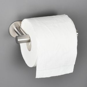 Porta rotolo di carta igienica adesiva in acciaio inossidabile nichelato per bagno - Product Image 2