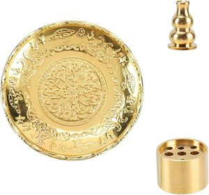 Quemador de Incienso Metálico Islámico Clásico para Virutas de Oud, Crea un Ambiente Espiritual Tranquilo y una Decoración Refinada para el Hogar - Product Image 2