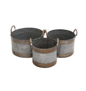 Jardinière rectangulaire en métal blanc, revêtement poudré, pour plantes d'intérieur et d'extérieur - Product Image 3