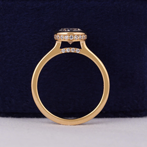 Classic Round Brilliant Cut <b>Diamond</b> Engagement <b>Ring</b> Women's Yellow Gold Bezel Setting Style - Product Image 6