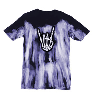 <b>Tie</b> Dye Skeleton Hand Rock Sign T-Shirt <b>Men</b> Short Sleeve Crew Neck 100% Cotton Regular Fit All Seasons Back Print - Product Image 5
