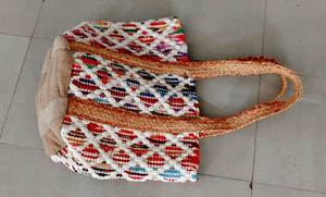Bolsas de mano de yute y algodón trenzado duraderas, al por mayor, ecológicas, ideales para la playa, compras y supermercado. - Product Image 3