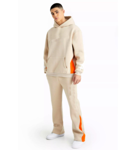 <b>Pink</b> Men's Hooded <b>Tracksuit</b> Full Sleeve Letter Print Stars Pattern Loose Fit Streetwear Sweatshirt Pants Set Spring Casual Wear - Product Image 5