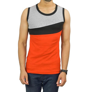 เสื้อกล้ามคอกลมสีพื้นสำหรับผู้ชาย เสื้อถักลำลองไซส์ใหญ่ - Product Image 1