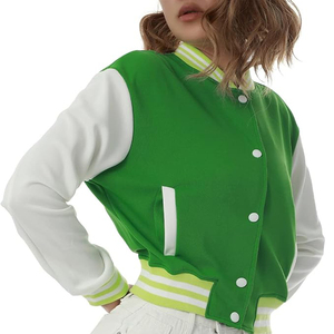 Chaqueta Corta de Moda de Alta Gama 100% Lana Personalizada para Mujer, Chaqueta Universitaria Personalizada para Mujer, Chaqueta de Béisbol para Equipo - Product Image 3