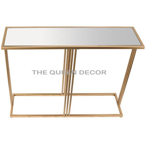 Trending Design <b>Gold</b> Hot Selling Handcrafted Wholesale Furniture Accessories <b>Console</b> <b>Table</b> Top Quality Rectangle Shape - Product Image 1