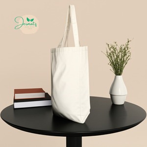Canvas Tote <b>Bag</b> With Navy Handles Minimalist Design Open Top Daily Use Durable Structure Made In Bangladesh - Product Image 5