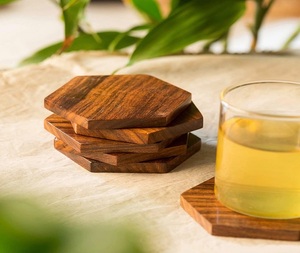 Classic Round Wooden Drink <b>Coasters</b> Eco-Friendly Non-Slip Durable <b>Table</b> Decor - Product Image 5