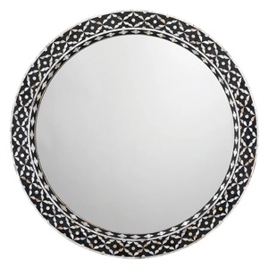 Indian Handmade Bone Inlay Wall Round <b>Mirror</b> Floral Design Decorative <b>Hanging</b> <b>Mirror</b> for Home Decor - Product Image 3