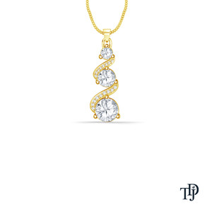 Colgante de oro de 10K con diseño de espiral y diamantes (naturales) con detalles de piedra central de corte brillante, fabricante mayorista y minorista OEM - Product Image 5