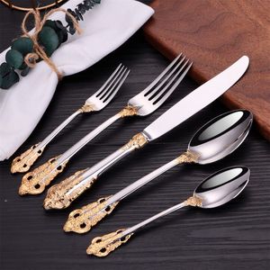 Ensemble de couverts en métal inoxydable de style européen classique pour table de dîner formelle et fournitures hôtelières - Product Image 2