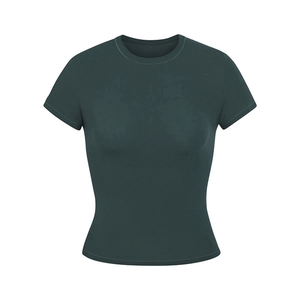 Camiseta Básica Personalizada para Mujer, Cuello Redondo, Color Sólido, Manga Corta, Largo Regular, Estilo Casual, Fabricante de Marca Privada - Product Image 6