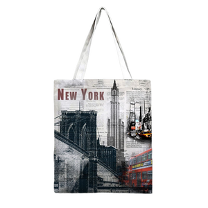 กระเป๋าผ้าแคนวาสขนาดกลาง NAVRIT CREATION รุ่น New York เป็นมิตรกับสิ่งแวดล้อม พร้อมหูหิ้วผ้าฝ้าย ใช้ซ้ำได้ เหมาะสำหรับใส่ของชำ เดินทาง ใช้ในชีวิตประจำวัน - Product Image 3