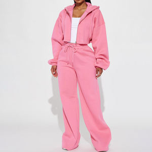 Custom womens <b>velour</b> <b>tracksuit</b> fabric construction gym set for gymwear Wholesale OEM Factory Direct Supplier - Product Image 1