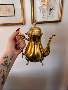Gold Decorative Coffee Pot Elegant Brass Coffee Server Vintage Style Metal Coffee Pot Handmade Tabletop Decor Luxury Beverage - Product Image 2