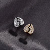 Grillz Dentales de la Mejor Calidad con Diamantes de Imitación en Forma de Corazón, Chapados en Oro, Estilo Hiphop, Joyería de Moda Unisex, Accesorio para Fiestas, de la India
