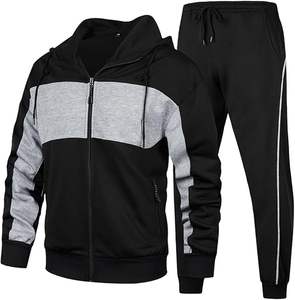 Conjunto Deportivo Superior Internacional para Hombre, con Capucha, Forro Polar, Resistente al Viento, Estampado, para Invierno, Estilo Urbano, 2 en 1, Manga Larga - Product Image 1