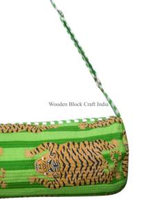 Sac de rangement pour tapis de yoga en coton écologique fait main, motifs animaux modernes, léger, durable, avec sangle réglable, pliable. - Product Image 5