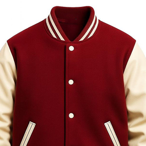 Chaqueta Universitaria Premium de Color Granate y Blanco para Fraternidad |   Cintas Bordadas Auténticas de Lana Estilo Letterman |   Béisbol Personalizado para Hombre de Invierno - Product Image 6