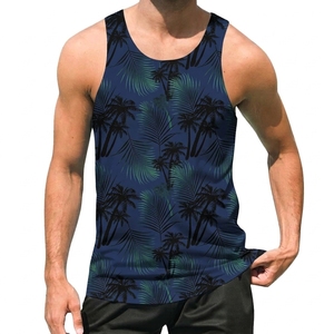 Chalecos Deportivos Personalizados al por Mayor, Unisex, sin Mangas, Cuello Redondo, Estampado de Palmeras Tropicales, Transpirables, para Verano, Camisetas de Baloncesto - Product Image 5