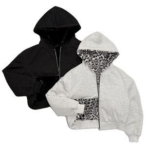 Sweat à capuche zippé double couche pour homme, hiver |   100% polyester, polaire épaisse |   Logo et design de poche personnalisés |   Approvisionnement en gros - Product Image 5