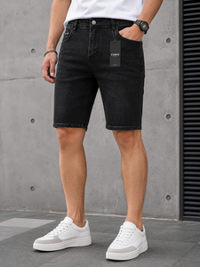 Pantalones Cortos de Mezclilla para Hombre F2WIN, Lavado Claro, Corte Recto, Formales, de Verano, con Bolsillos, Cintura Media, Transpirables, de Algodón Tejido, de Secado Rápido - Product Image 5