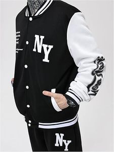 Veste d'hiver confortable pour homme, style Letterman, col rond, logo sur le devant, coupe-vent, respirante, séchage rapide, haute qualité, écologique, 100% coton - Product Image 4