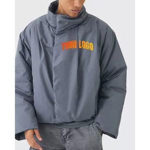 Chaqueta de Invierno Acolchada Extra Grande Personalizada para Hombre, Tejido de Lona, Impermeable, Resistente al Viento, Servicio OEM, Relleno de Algodón, Capucha Delantera Alta - Product Image 2