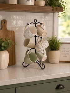 Tree Shape Metal Coat <b>Rack</b> Standing Type Rustic Style Durable storage Modern black metal stand Storage Holder for Living Room - Product Image 1