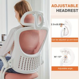 Mesh Ergonomic <b>Office</b> Chair Adjustable Flip-up Arms Headrests Comfortable Lumbar Support for Home <b>Office</b> <b>Computer</b> Desk Chair - Product Image 6