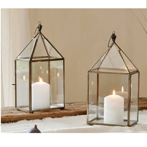 Lanterne en métal miniature de haute qualité pour la maison, l'hôtel, le restaurant, gravée à la main, finition antique, porte-bougie, fournie par l'Inde - Product Image 6