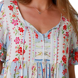 Vestido Mini Estampado Bohemio para Mujer, Atuendo de Verano para Vacaciones - Product Image 5