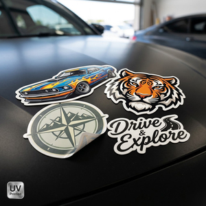 Calcomanías de Vinilo Personalizadas para Autos, Impresas con UV, Diseño de Tigre, Llama, Brújula, Explora, para Ventanas de Automóviles - Product Image 1