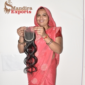 Extensiones de Cabello Humano Remy Virgen Indio 100% Natural al por Mayor, Color Negro, Cierre HD Largo, Ondulado, Doble Trama a Máquina - Product Image 6
