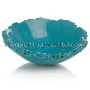 Cuencos de resina de textura única elegante de capuchino de diseño moderno Cuencos de efecto de mármol transparente coloridos y acabados - Product Image 2