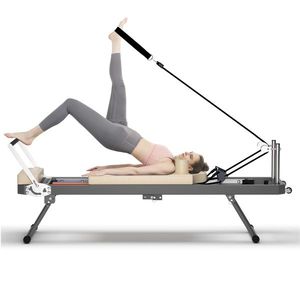 Macchina Pilates Reformer Pieghevole con Molle in Lega ad Alta Resistenza per Allenamenti a Casa per Principianti - Product Image 6