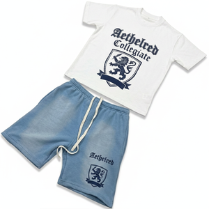 Conjunto Casual de Dos Piezas para Niños Aethelred, Camiseta de Manga Corta y Pantalones Cortos con Cordón, Ropa de Verano, Cuello Redondo, Corte Regular - Product Image 1