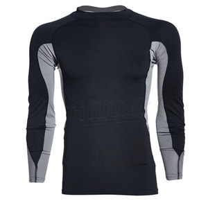 เสื้อรัดรูปแขนยาวสำหรับผู้ชาย สีตัดต่อ แห้งเร็ว 100% โพลีเอสเตอร์ ป้องกันแสงแดด UPF 50+ เหมาะสำหรับกีฬา BJJ MMA - Product Image 2