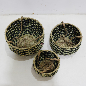 Handmade Vietnam Seagrass Woven Eco-Friendly Hanging Planter <b>Basket</b> Indoor Outdoor Wall <b>Plant</b> Hanger - Product Image 6