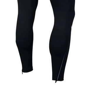 Leggings de compression noirs pour hommes, longueur intégrale, avec ceinture élastique réglable, couleur unie, en spandex et nylon, pantalon de sport - Product Image 5