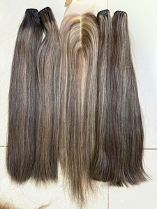 Extensions de cheveux vietnamiens 100% Remy, tissage plat de luxe sans couture, lisses comme des baguettes, coloris Piano. - Product Image 4