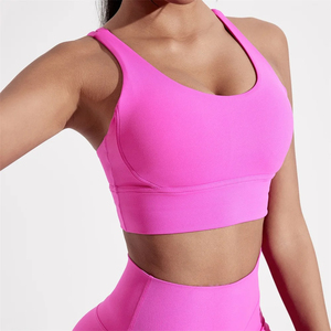 Women Sports Bra High Support <b>Cross</b> Back Fitness <b>Top</b> Yoga Gym Workout With Padded Coverage Sports Fitness Bra - Product Image 3