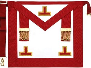Tablier de Maître Maçonnique du Rite de Memphis-Misraim, brodé à la main (peau d'agneau), broderie artisanale de qualité supérieure - Product Image 2
