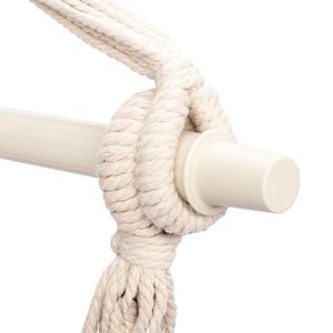 Amaca da Giardino 51.18x39.37 Pollici con Cuscino Beige, Struttura in Tubo Zincato, Sedia Sospesa per Patio, Altalena per Balcone e Cortile - Product Image 2