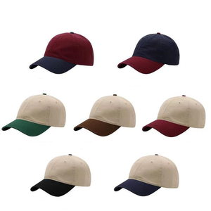หมวกกอล์ฟสีเบจดำ 6 แผง แบบ unisex ปรับขนาดได้ ผลิตจากผ้าฝ้ายผสมโพลีเอสเตอร์ สไตล์ลำลอง สำหรับผู้ใหญ่ สีพื้น ดีไซน์ตัดสี - Product Image 1