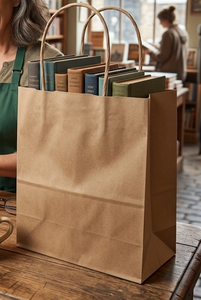 Bolsas de papel Kraft Rojas personalizables, bolsa de supermercado hecha a mano clásica de lujo, Impresión de logotipo personalizado, calidad Industrial duradera - Product Image 3